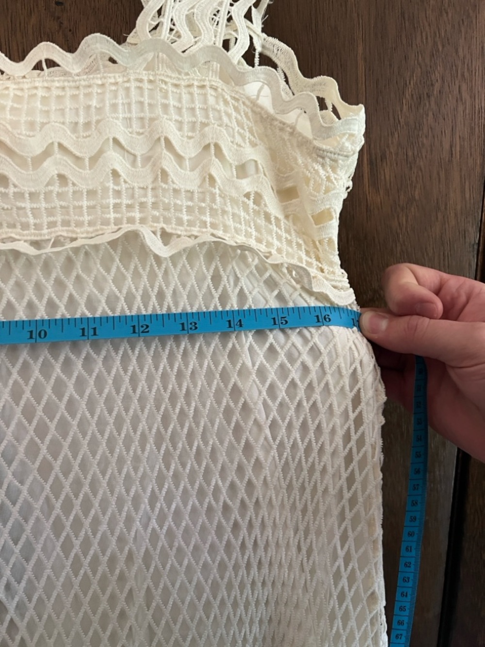 Cream Lace Button-Front Women's Dress - Picture 7 of 13